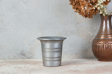 Vintage aluminum mortar