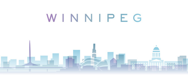 Winnipeg Transparent Layers Gradient Landmarks Skyline