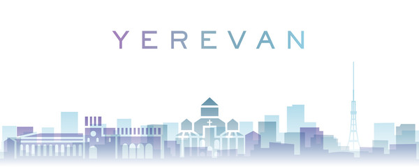 Fototapeta premium Yerevan Transparent Layers Gradient Landmarks Skyline