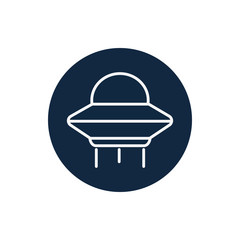 Isolated ufo line block style icon vector design