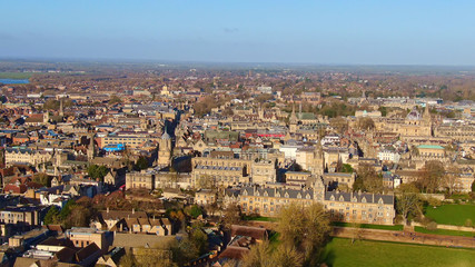 City of Oxford and Christ Church University - aerial view -aerial photography