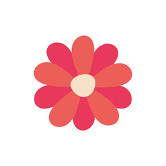 Isolated red flower flat style icon vector design