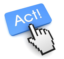 act button concept 3d illustration