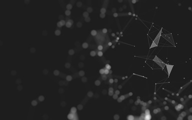 Abstract background. Molecules technology with polygonal shapes, connecting dots and lines....