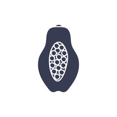 Isolated papaya fruit silhouette style icon vector design