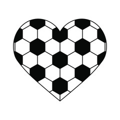 Fototapeta premium soccer ball heart isolated on white background. vector illustration