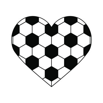 soccer ball heart isolated on white background. vector illustration