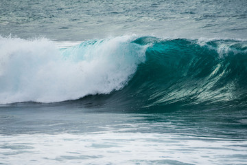Turquoise big wave with foam