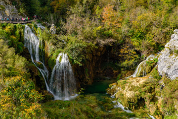 Sastavci Waterfalls in Plitvice Lakes National Park (Plitvička Jezera), Croatia