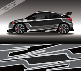 Car wrap decal design vector, custom livery race rally car vehicle sticker and tinting.