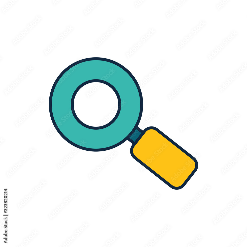 Poster isolated lupe line fill style icon vector design
