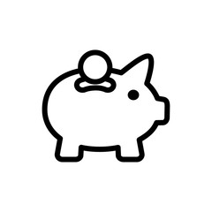 Piggy bank icon designed in line style