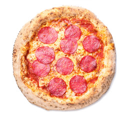 Tasty pizza on white background