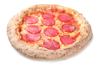 Tasty pizza on white background