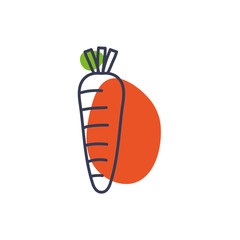 Isolated carrot vegetable line color style icon vector design