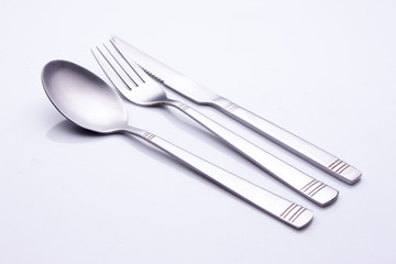 Cutlery, spoon, fork and knife close-up