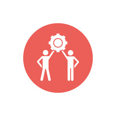 Fototapeta premium Isolated avatars with gear block silhouette style icon vector design