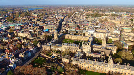 Fototapeta na wymiar City of Oxford from above - amazing aerial view -aerial photography