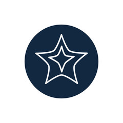Isolated star line block style icon vector design