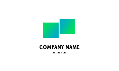 Logo design. Simple and elegant concept. Tagline at bottom side. Gradation logo colour with light blue & green. Wonderful for design of logo company, office, website, futuristic brand or electronic. 