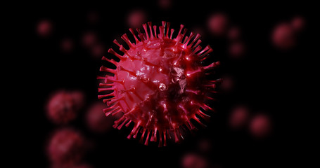 Coronaviruses, CoV, 2019-nCoV viruses. Dangerous flu strain cases as a medical health risk concept. deadly outbreak infection. pandemic, epidemic, endemic. 3D render, Isolated.