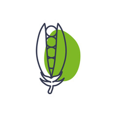 Isolated beans vegetable line color style icon vector design