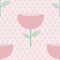 Modern Pastel floral seamless vector pattern in soft colors . Perfect for a baby girl nursery or bedroom. 