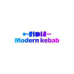 Kebab logo in gradient color style with sample text