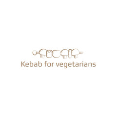 Vegetarian kebab logo in vintage style with text