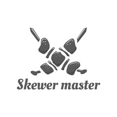 Skewers black color logo in with sample text