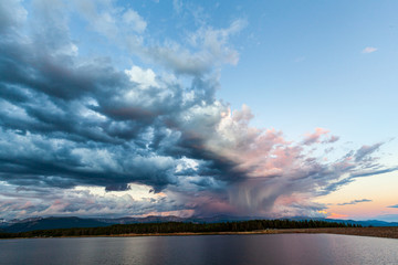 Late summer storm over Colorado mountains and Turquoise Lake by Leadville, Colorado