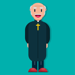 priest religious concept people vector illustration in flat style 