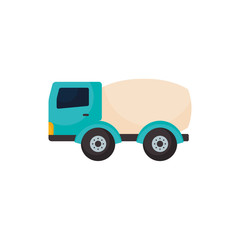 Isolated cement mixer truck flat style icon vector design
