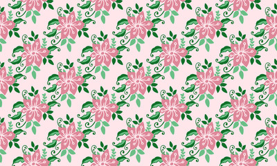 Unique floral pattern background for spring, with leaf and floral design.