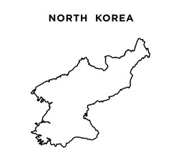 North korea map icon vector logo template