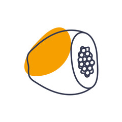 Isolated papaya fruit line color style icon vector design