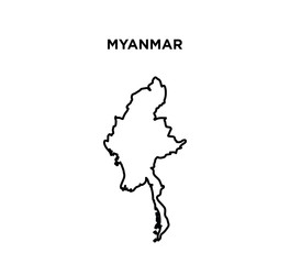 Myanmar map icon vector logo template