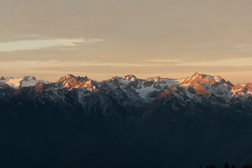 Snow Capped Mountains in the Olympus Range