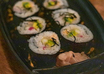 sushi rolls on a plate