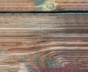 Old wooden texture of pine boards. Wooden background with the remains of peeling paint. horizontal...