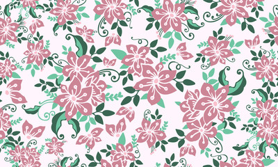 Elegant floral pattern background for spring, with leaf and floral concept.