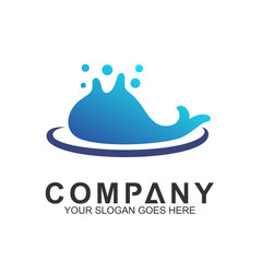 simple flat whale logo design