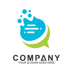 simple flat chat logo design