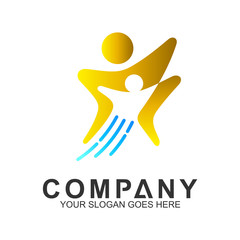 pictorial graphic logo design for family care,healthy people,happy kids,adoption child,foundation community and medical clinic