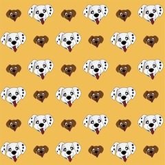  Dog Head and Pulls Out its Tongue Cute Illustration, Cartoon Funny Character, Pattern Wallpaper