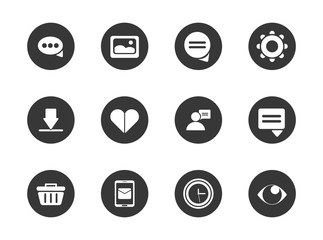 Social media block flat style icon set vector design