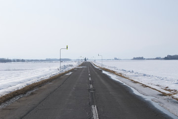 北海道のまっすぐな道
