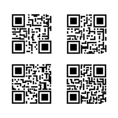Fototapeta premium set of qr code technology vector illustration design