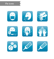 Infection public health awakening  9 vector icons set