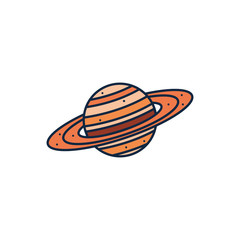 Isolated saturn line fill style icon vector design